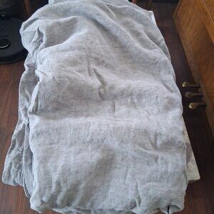 Hotel Collection 100% Linen Grey KING Duvet Cover Set. 2 Shams